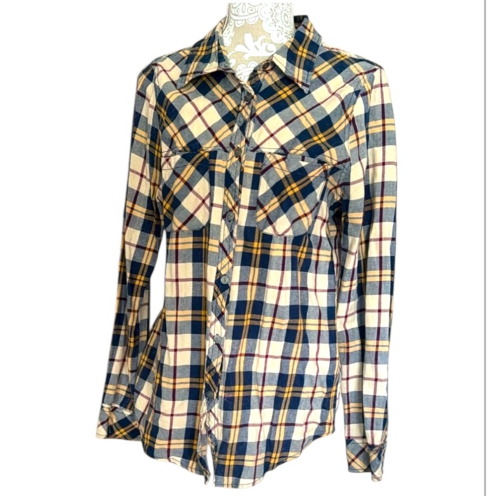 BKE Eased plaid button up